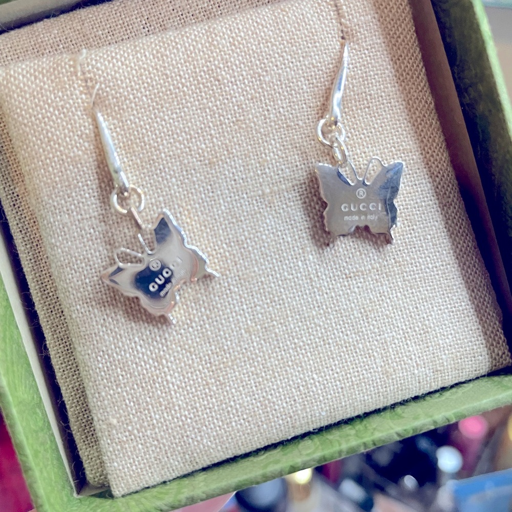 Gucci Jewelry Trademark Gucci butterfly dangling earrings
